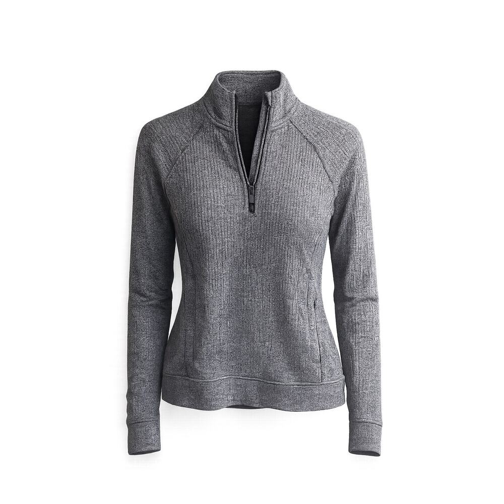 Lululemon Heathered Gray Quarter-Zip Performance Pullover